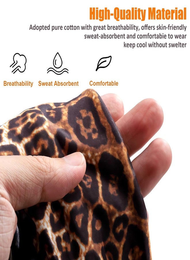 Keeshibao Wide Headbands for Women Non Slip Soft Fabric Hair Wrap, 4-Pcs Cloth Headbands, Boho Stretchy Fashion Headbands Fabric Twist Head Wraps for Women Girls Workout Yoga Hair Bands- Leopard - Image 2